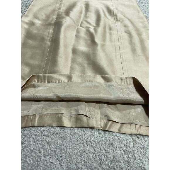 VTG Ann Taylor Sheath Dress Womens 8 Sleeveless Square Neck 100% Silk Gold Party - Picture 7 of 13